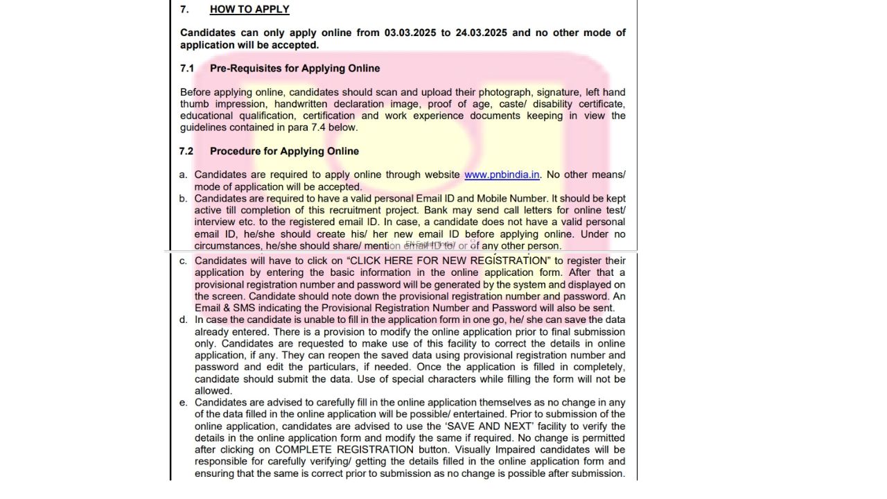 PNB Specialist Officer Recruitment 2025