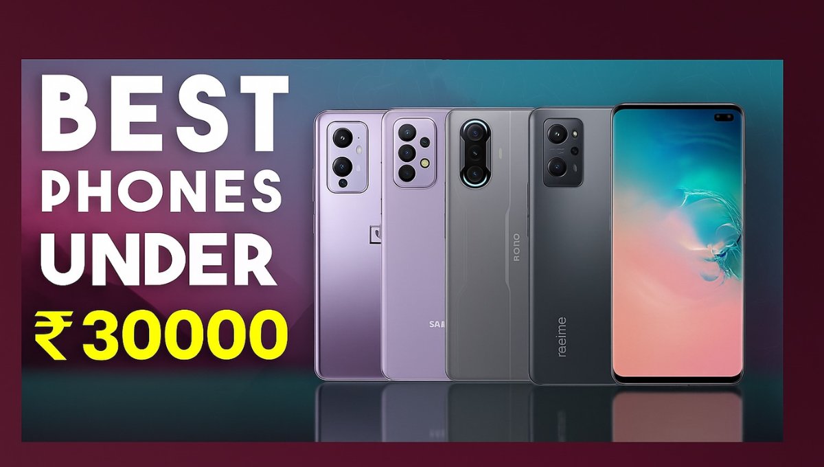 Best Phones Under ₹30,000 in 2025 including Samsung Galaxy S24 FE, iQOO Neo 10R, Poco F7, and Motorola X60 Pro with flagship features.