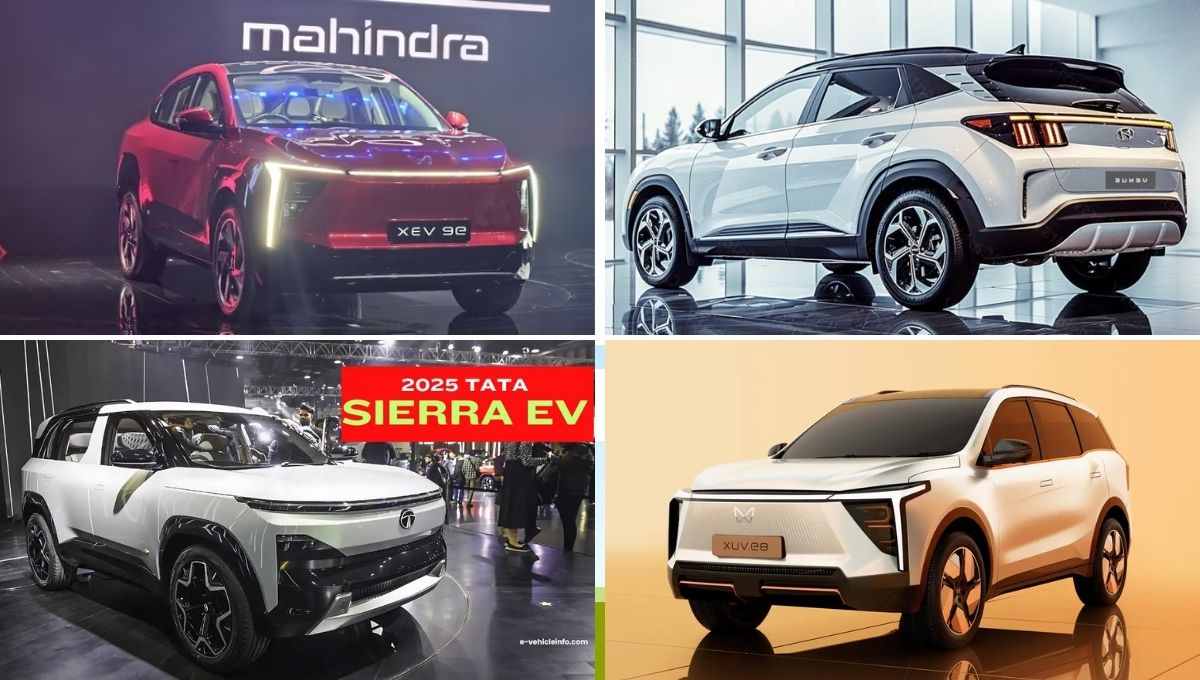 Upcoming SUVs in November 2025 featuring Hyundai Venue 2025, Tata Sierra 2025, and Mahindra new electric SUV